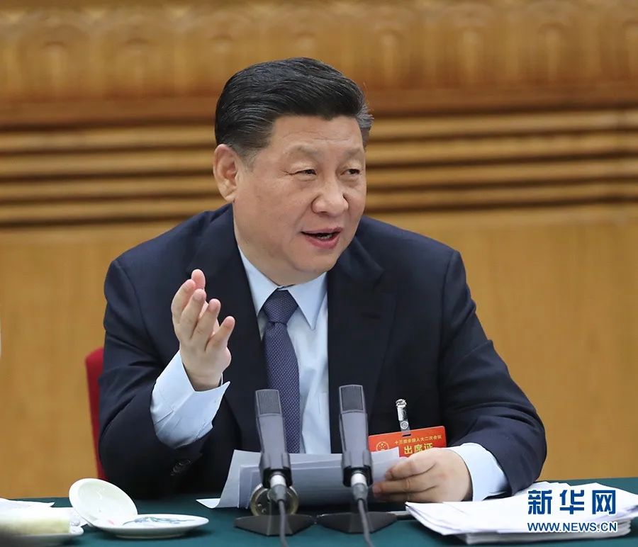 2019年3月7日，習(xí)近平參加十三屆全國(guó)人大二次會(huì)議甘肅代表團(tuán)的審議。新華社記者 鞠鵬 攝
